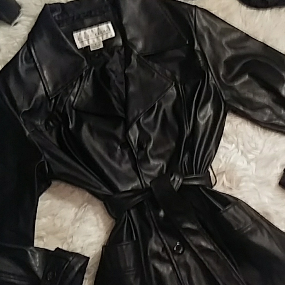 Black faux leather jacket!